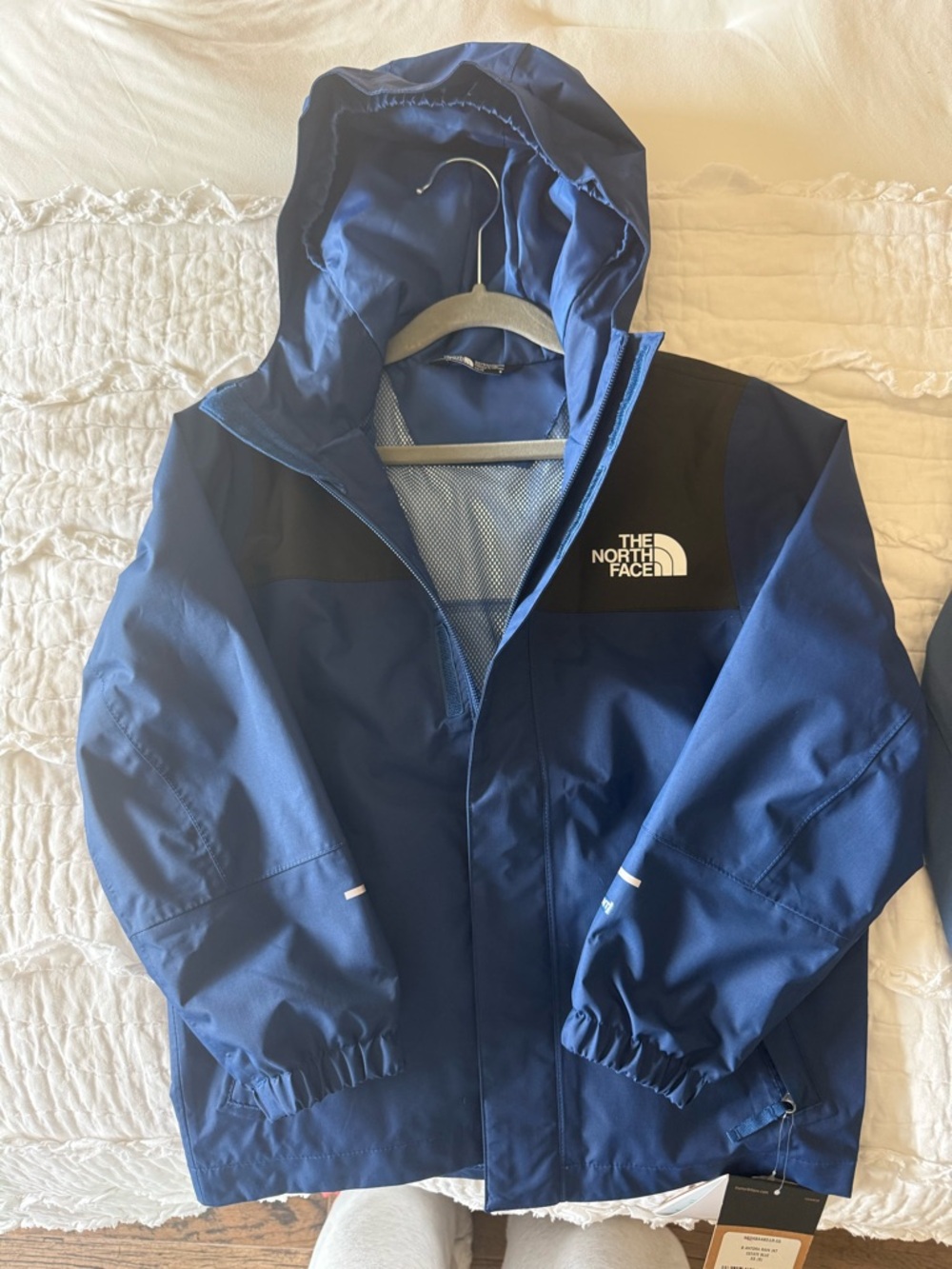The North Face Kids Blue and Black Raincoat Hooded Jacket
